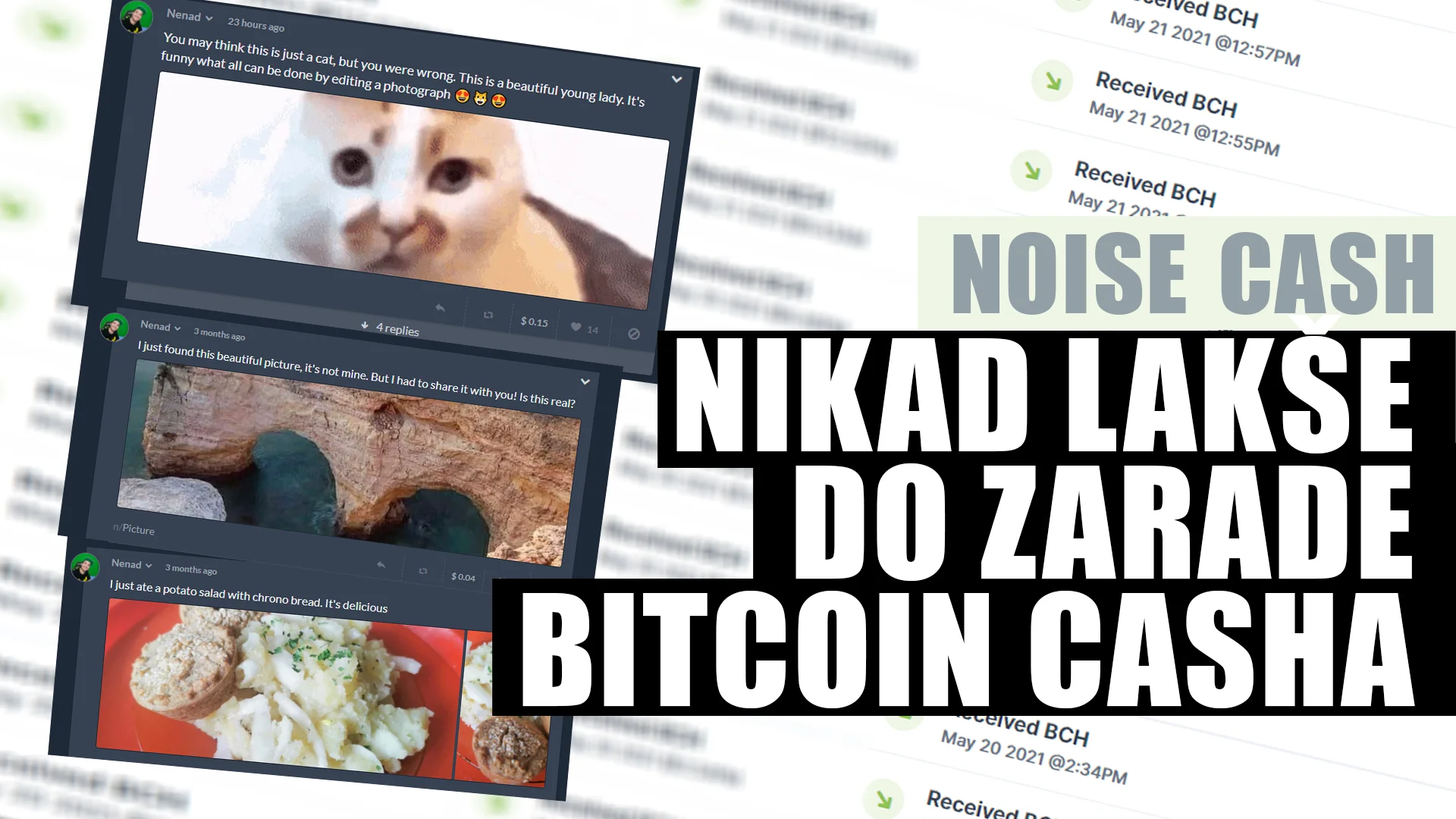 Noise Cash - Zaradite BCH (Bitcoin Cash) BRZO i Lako | Text i Video uputstvo