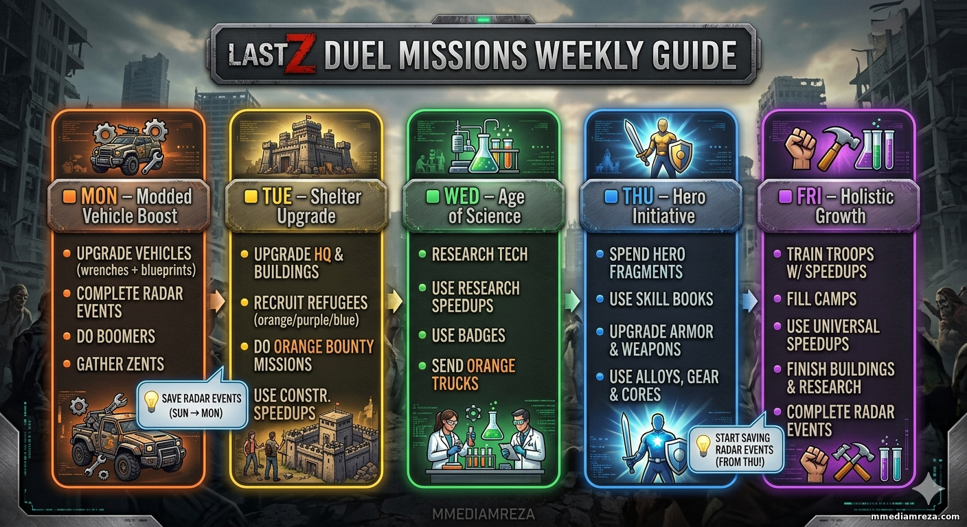 Last Z Duel Missions: Kompletan nedeljni vodič za maksimalne poene i nagrade